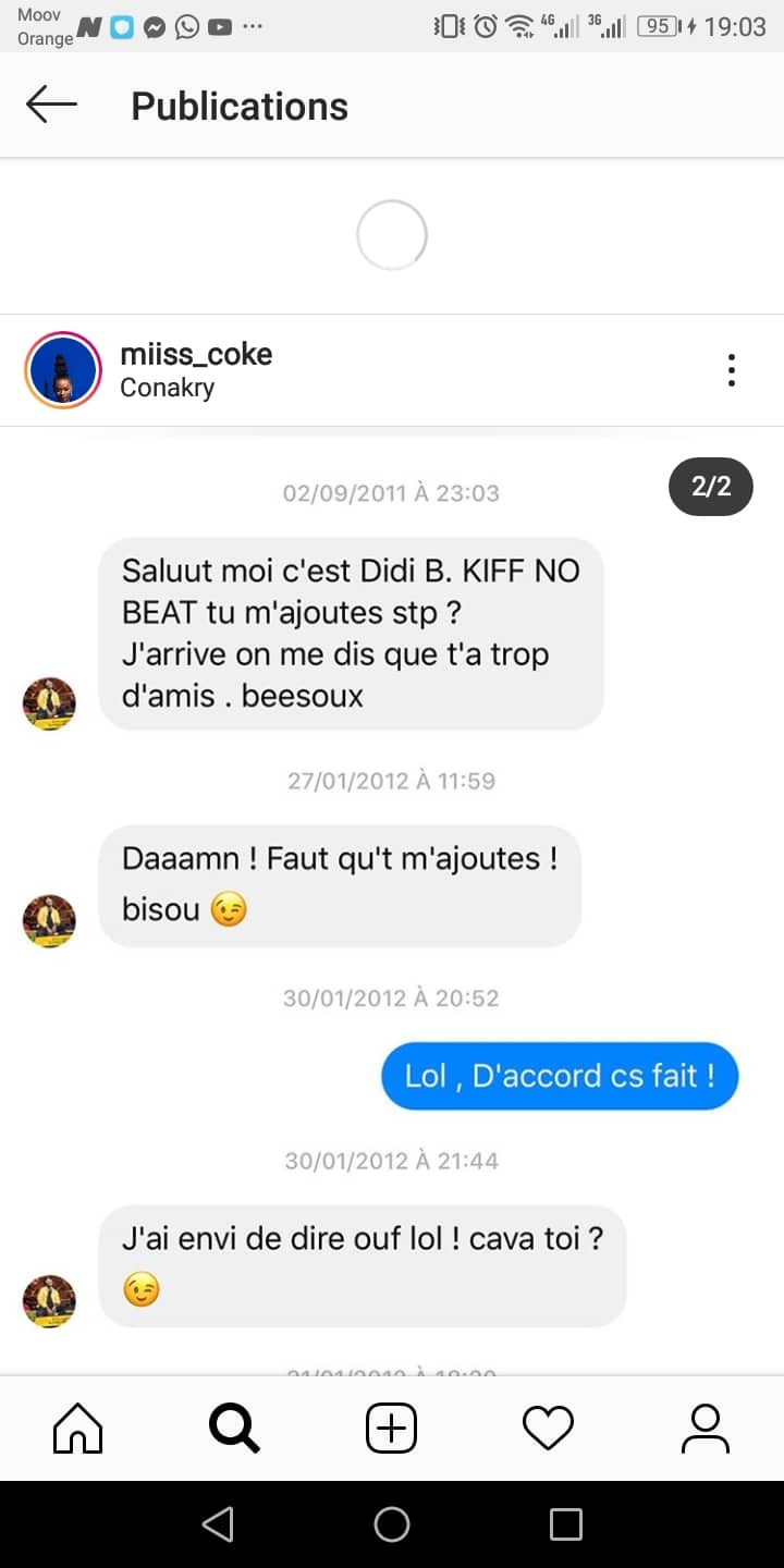 échanges entre DIDI B et Miss Coke